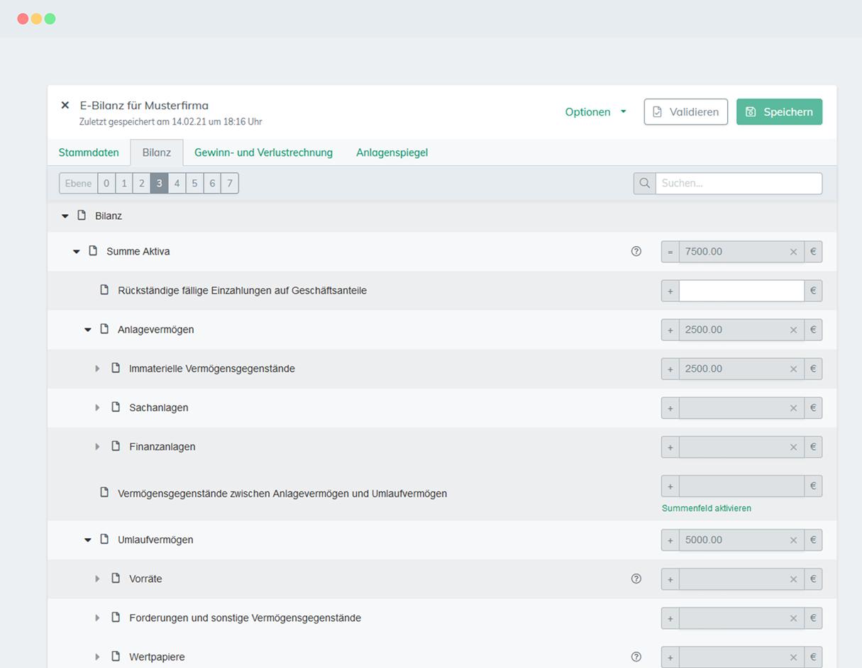eBilanz+ Screenshot