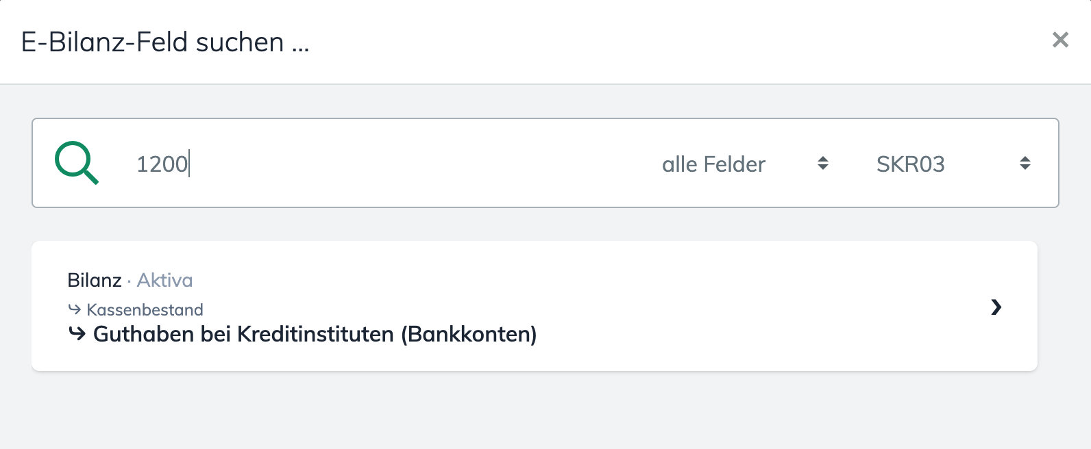 Beispiel der Suchfunktion